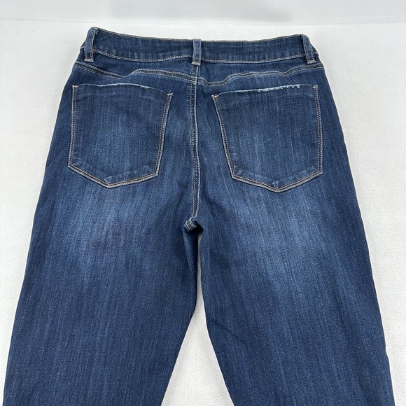 Ashley Mason Women Size 7/28 Flare Jeans  Blue Floral Embroidery Hippie Boho Y2K - Picture 4 of 9